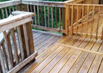 Pressure washing deck floor